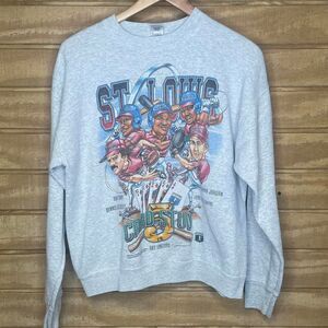 Vintage 90s MLB Baseball St. Louis Cardinals Caricature Crew Neck Size: Large